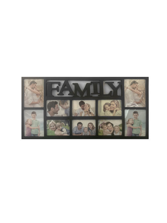 TnS Multi Wall-Mounted Plastic Picture Frame 10 Photos With Black Frame