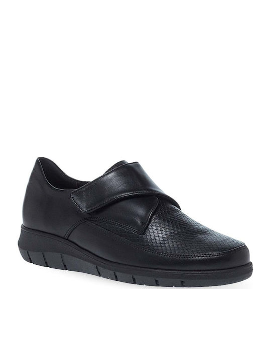 Damen Slip-Ons Leder Schwarze