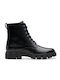 Clarks Kids Leather Boots Black