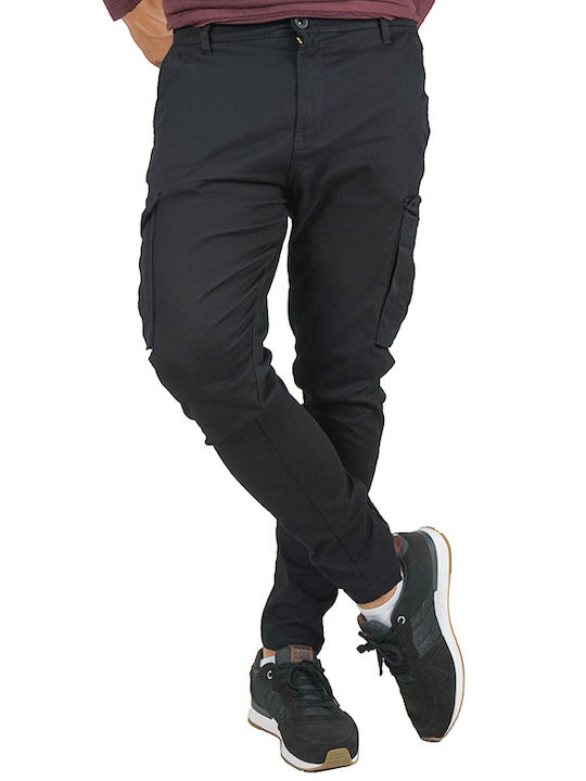 Cover Jeans Cover Men's Trousers Cargo Elastic in Slim Fit Black