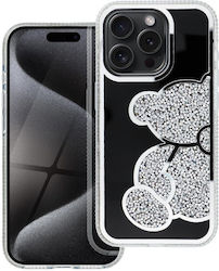 Teddybär-Hülle für iPhone 16 Plus Silber