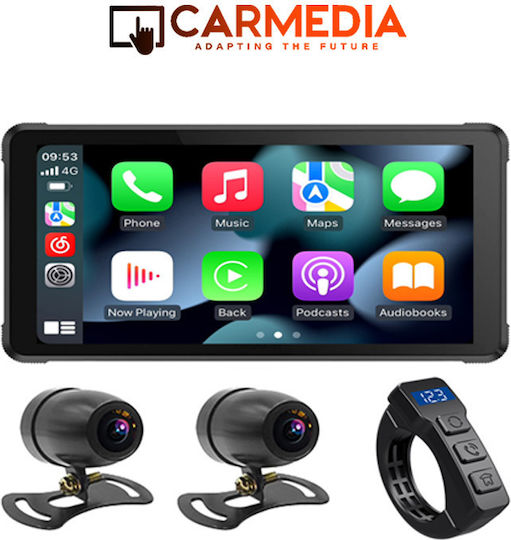 Carmedia Cmm210 5 5” Ipx7 Безжичен Carplay + Dvr Монитор Мото