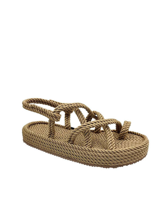 Twist Women's Flat Sandals Camel