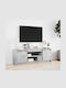 TV-Ständer mit LED-Beleuchtung Grau M139.5xT34xH50cm