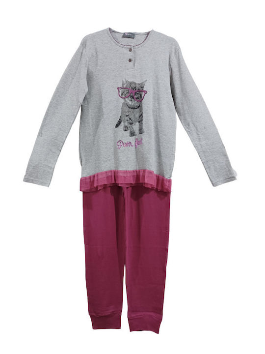 Ogham Winter Women's Pyjama Set Cotton Gray