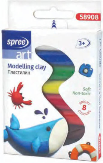 Spree Spielset Modellierknete aus Knete mit 8 Farben für 3+ Jahre