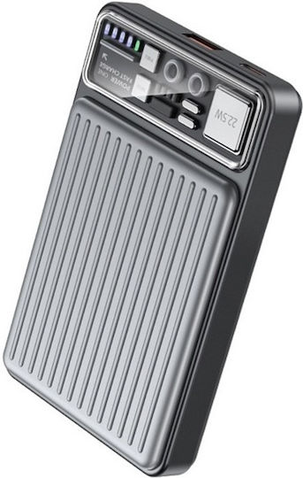 Awei P17K Power Bank 10000mAh 22.5W με Θύρα USB-A και Θύρα USB-C Γκρι
