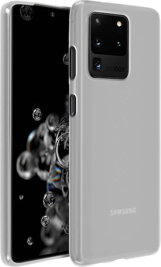 Silicone Case Glossy & Matte Back Cover Samsung Galaxy S20 Ultra White
