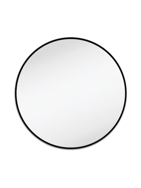 Next Wall Mirror with Black Metallic Frame Diameter 80cm 1pcs