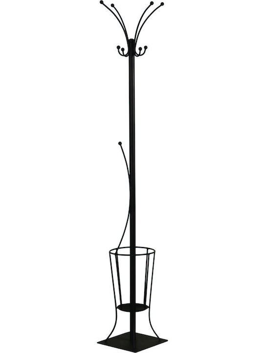 My Home Freistehender Kleiderständer Metallisch Schwarz 30x30x175cm