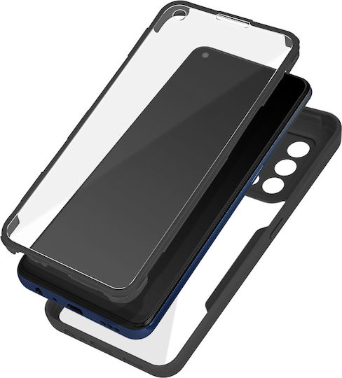 Case Oppo A74 4g Plexiglas Back Polymer Front Contour Black