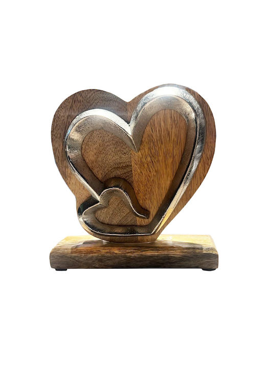 Set Decorative Inimi din Lemn 18x5x19cm 2buc