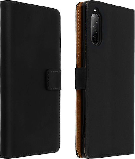 Leather Folio Case Sony Xperia 10 2 Video Stand Real Leather Black