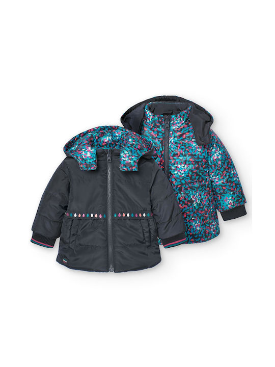 Boboli Kinderjacke Beidseitig petrol