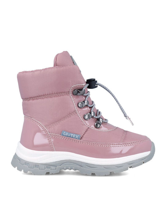 Kinder-Schneestiefeletten mit Schnürsenkeln Rosa