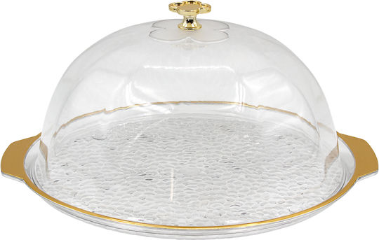 Keskor Tortieră Plastic cu Capac Auriu 28x25.5x12buc