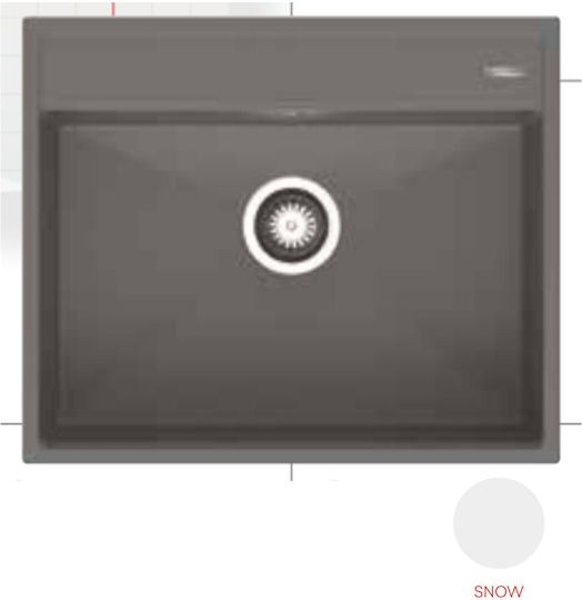 Pyramis Ithaka 1b 070245611 Drop-In Sink Synthetic Granite W61xD51cm Snow