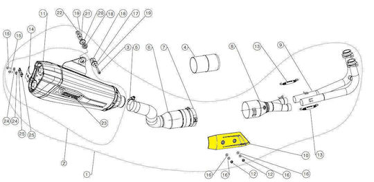 Akrapovic Προστατευτικό Θερμοκρασίας Ατσάλι P-hsya14 Yamaha Xp 530 T-max Abs 17-19 Τεμάχιο