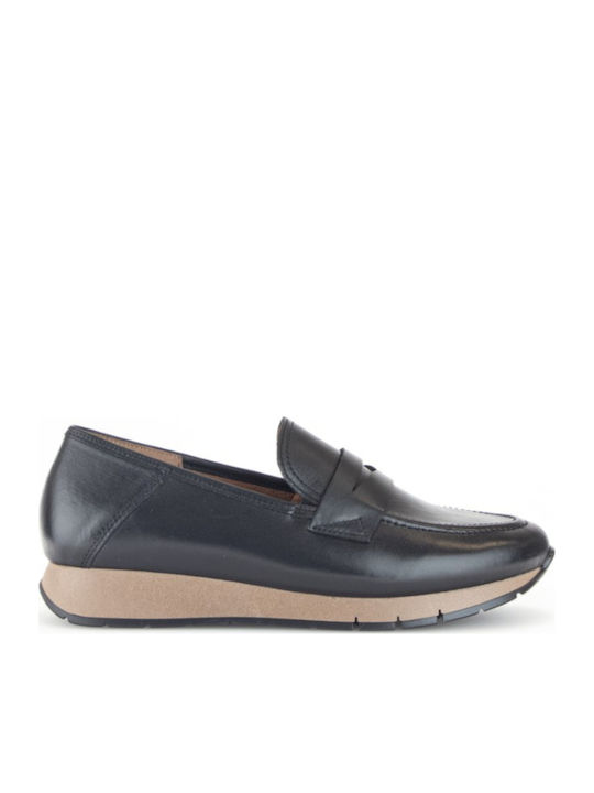 Gabor Leather Women's Moccasins in Black Color