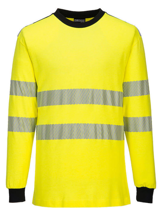 Portwest Work Shirt Yellow with Reflective Tapes