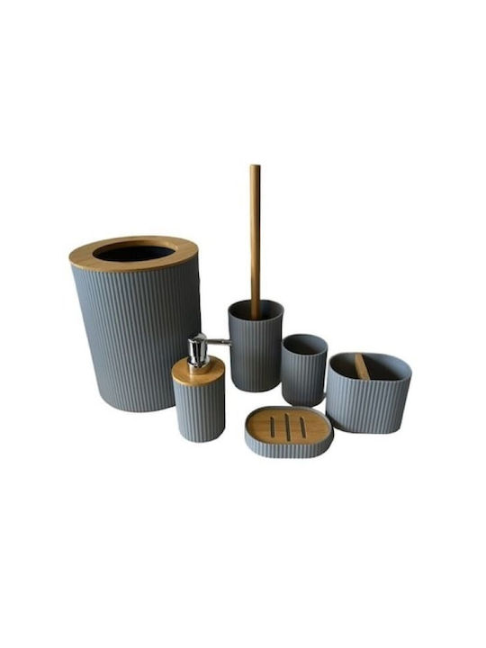 Dream House Bamboo Bathroom Accessory Set Gray 6pcs