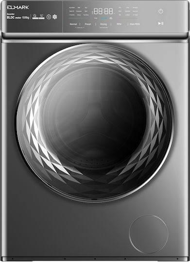 Elmark EL-1468DP Πλυντήριο Ρούχων 10kg 1400 Στροφών Γκρι 300250/DG