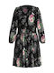 Kinderkleid Langärmelig Satin Blumen Floral