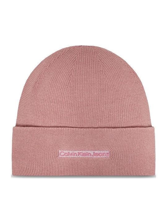 Beanie Unisex Σκούφος Πλεκτός σε Ροζ χρώμα