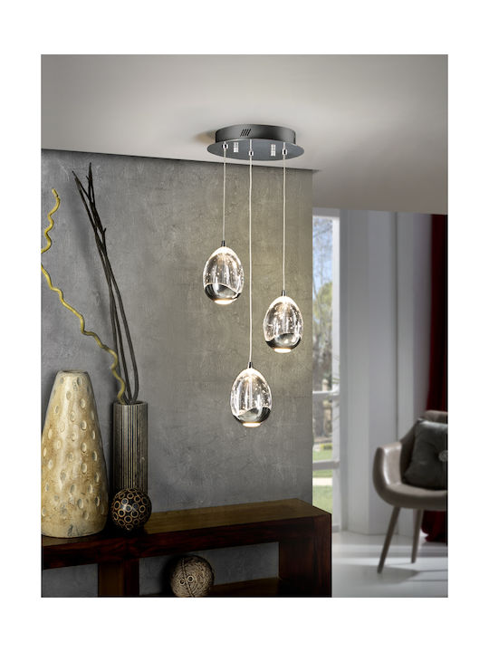 Pendant Light LED with Warm White Light Silver