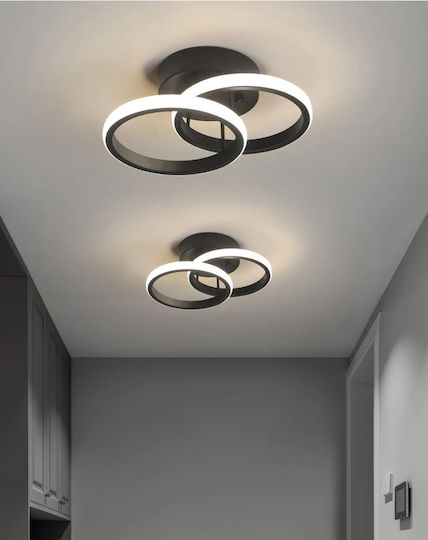 Home Lighting Ceiling Flush Mount Light 27cm Black with Integrated LED