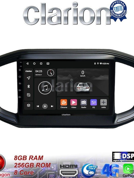 Clarion Auto-Audiosystem für Fiat Straße 2021> (Bluetooth/USB/WiFi/GPS/Apple-Carplay/Android-Auto) mit Touchscreen 9"