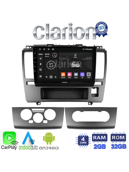 Clarion Auto-Audiosystem für Nissan Tiida 2004 > 2012 (Bluetooth/USB/WiFi/GPS/Apple-Carplay/Android-Auto) mit Touchscreen 9"