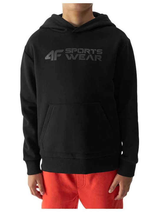 4F Kids Sweatshirt with Hood Black