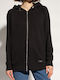 Women's Sweatshirt Jacket Hooded Black
