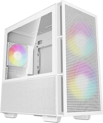 Deepcool CH360 Micro Tower Computer Case with Window Panel and RGB Lighting White