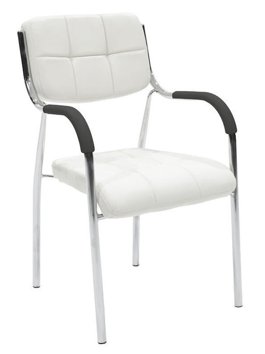 Chair Visitor Otlen with Arms in White Color 47x45x87cm 1pcs