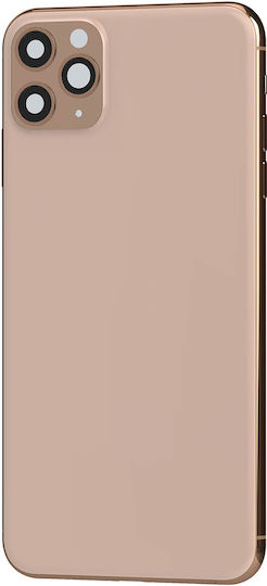 Clappio Frame Plus Battery Cover for iPhone 11 Pro Rear Window Rose Gold