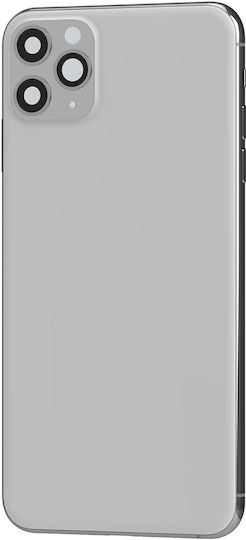 Clappio Frame + Battery Cover Iphone 11 Pro Rear Window Silver