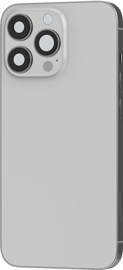 Clappio Rahmen + Akkudeckel iPhone 13 Pro Max Rückseite Silber