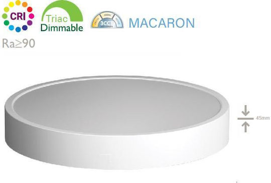 Fos me Στρογγυλό LED Panel 32W με Θερμό Λευκό Φως 3840K 40εκ.