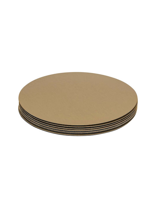 Atmosphera Round Coaster Metallic Gold 10cm 6pcs