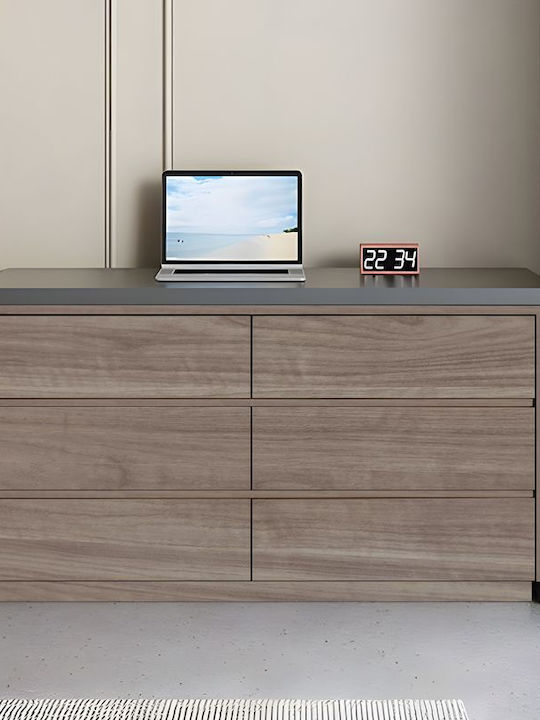 Birou Reaze Din Lemn Culoare Nuc-Antracit 120x50x73.5cm