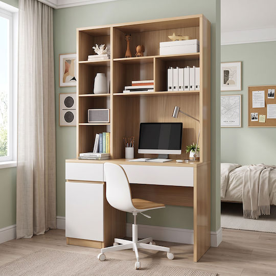 Birou Pertin Cu Birou 120x60x195 Cm Alb