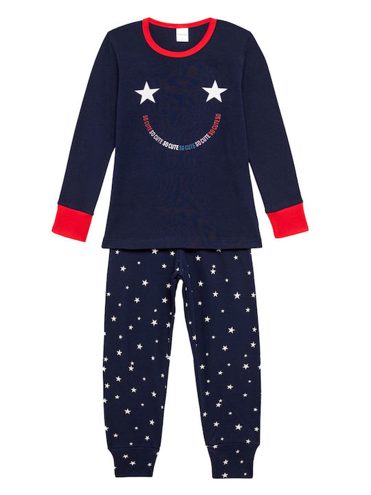 Pretty Baby Παιδική Πιτζάμα Χειμωνιάτικη Navy Μπλε Smile