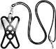 Universal Smartphone Cord Silicone Extendable Adjustable 90cm Black
