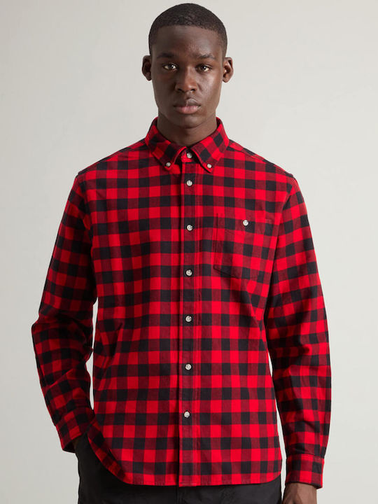 Woolrich Men's Shirt Long Sleeve Flannel Red