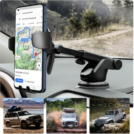 Car Phone Mount Suction-cup Dashboard Windscreen Locking Button Linq