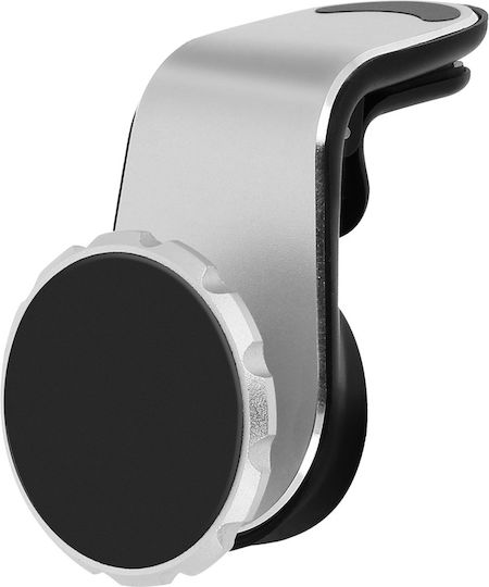 Smartphone Car Holder Magnetic System Ventilation Grille Attachment Silver