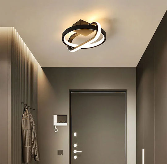 Home Lighting Πλαφονιέρα Οροφής 21εκ. Μαύρη με Ενσωματωμένο LED