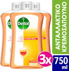 Dettol Grapefruit Cream Soap 3x750ml